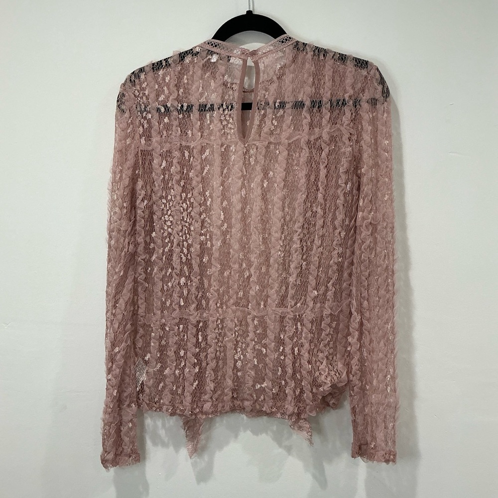 NWOT Endless Rose Pink Lace Long Sleeve Top - Picture 5 of 8